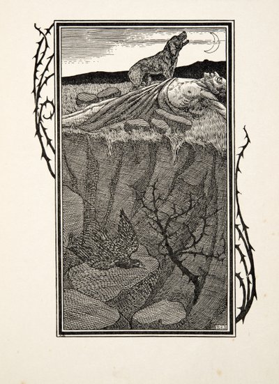 Sabinus i jego pies, z Stu anegdot zwierząt, wyd. 1924 autorstwa Percy J. Billingshurst