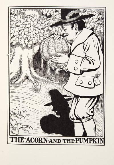 Żołądź i dynia, z Fontaine Fables, wyd. 1905 autorstwa Percy J. Billingshurst