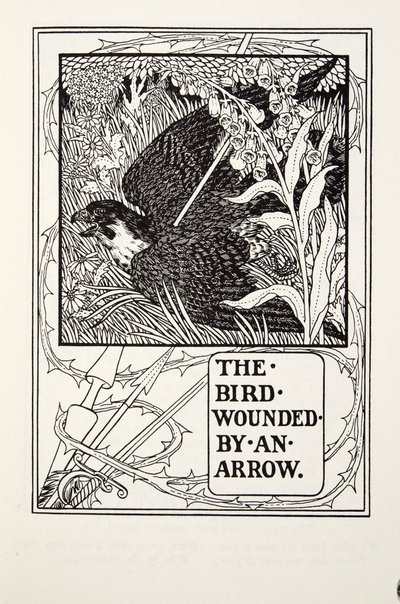 Ptak ranny strzałą, z Fontaine Fables, wyd. 1905 autorstwa Percy J. Billingshurst