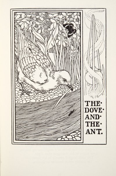 Gołąb i mrówka, z Fontaine Fables, wyd. 1905 autorstwa Percy J. Billingshurst