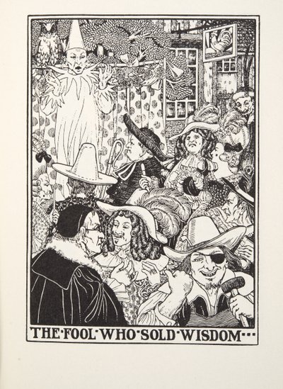 Głupiec, który sprzedał mądrość, z Fontaine Fables, wyd. 1905 (grawerowanie) autorstwa Percy J. Billingshurst