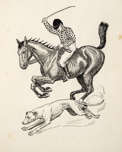 Koń i chart z Stu anegdot zwierząt, wyd. 1924 autorstwa Percy J. Billingshurst