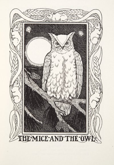 Myszy i sowa, z Fontaine Fables, wyd. 1905 autorstwa Percy J. Billingshurst