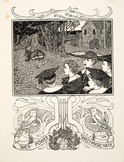Potęga muzyki, z „Stu anegdot zwierząt”, wyd. 1924 (grawerowanie) autorstwa Percy J. Billingshurst