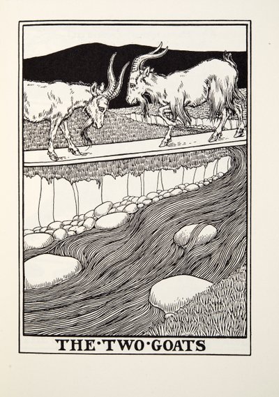 Dwie Kozy, z Fontaine Fables, wyd. 1905 autorstwa Percy J. Billingshurst