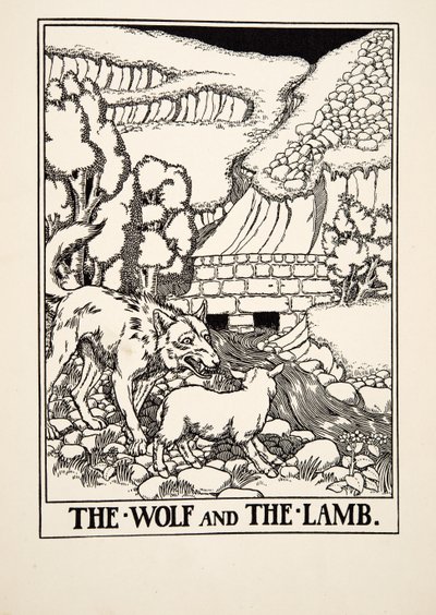Wilk i Baranek, ze Sto bajek Ezopa, wyd. 1903 autorstwa Percy J. Billingshurst