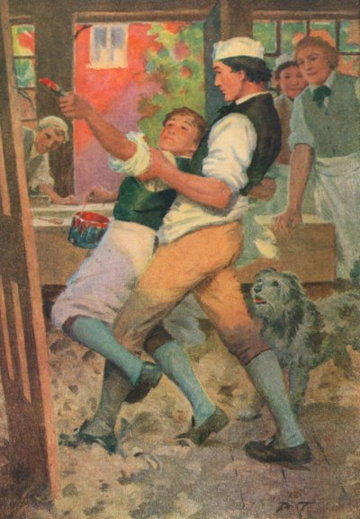 Ilustracja do książki Adam Bede autorstwa George Eliot (kolorowa litografia) autorstwa Percy Tarrant