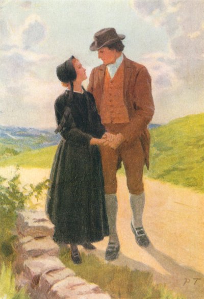 Ilustracja do książki Adam Bede autorstwa George Eliot (kolorowa litografia) autorstwa Percy Tarrant