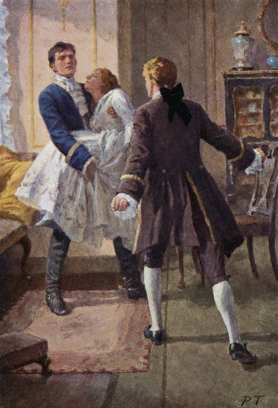 Ilustracja do Wichrowych Wzgórz Emily Bronte (kolor lito) autorstwa Percy Tarrant