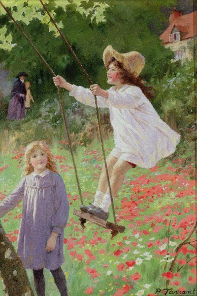 Huśtawka (olej na pokładzie) autorstwa Percy Tarrant