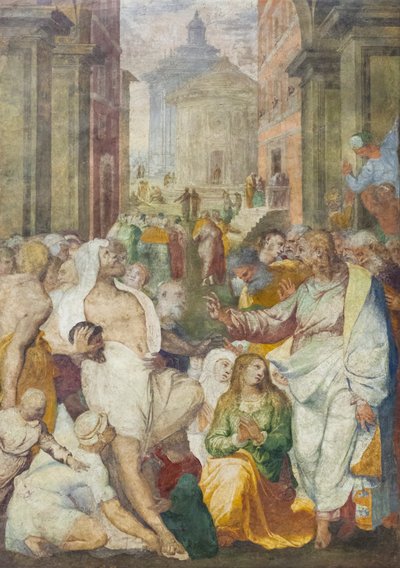Wskrzeszenie Łazarza autorstwa Perino del (1501 47) Vaga