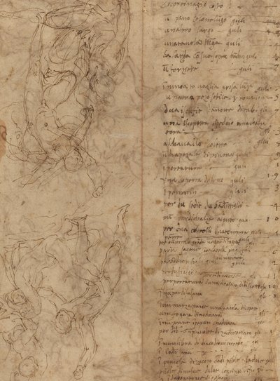 Badania figur [verso] autorstwa Perino del Vaga