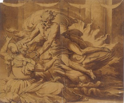 Jowisz ukazujący się Semele, 1501-47. autorstwa Perino del Vaga