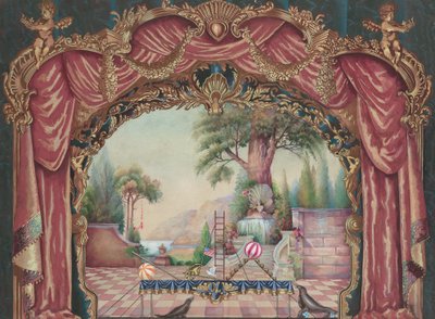Tło dla Sceny Wodewilowej, ok. godz. 1938. autorstwa Perkins Harnly