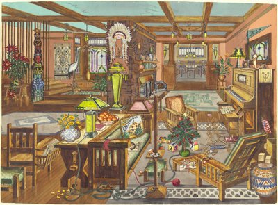 Wnętrze w stylu „California Mission Style” autorstwa Perkins Harnly
