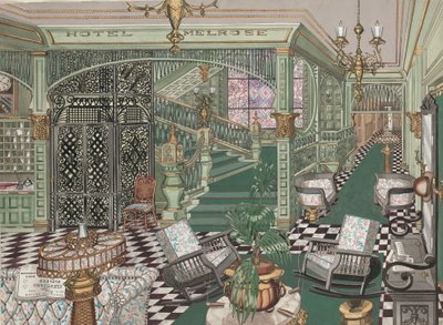 Lobby Hotelu Melrose, 1880, ok. 1930 r. 1947. autorstwa Perkins Harnly