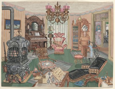 Wiejski salonik, 1900 autorstwa Perkins Harnly