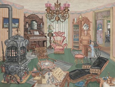 Wiejski salonik, 1900, 19351942. autorstwa Perkins Harnly