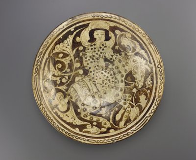 Naczynie, region Kashan, Iran, dynastia Saljuq, koniec XII-początek XIII wieku (ceramika) autorstwa Persian School