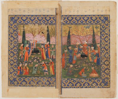 Folio z niezidentyfikowanego tekstu; verso: Sulayman Inthroned, Shiraz, Iran, ok. 1560-70 autorstwa Persian School