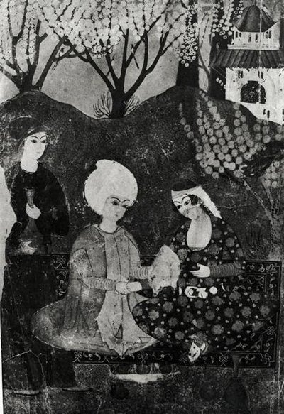 Mężczyzna i kobieta w ogrodzie autorstwa Persian School