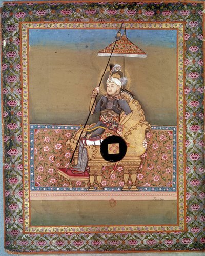 Portret wodza mongolskiego Tamerlana (1336-1405) (lub Timura Langa, „Timur chromy”). Miniatura perska z XV wieku. Paryż, B.N. autorstwa Persian School