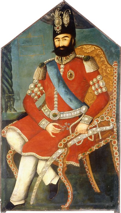 Portret Muhammada Szacha, ok. 1930 r. 1850 autorstwa Persian School