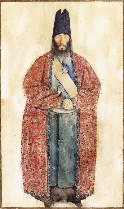 Portret zmarłego Sama Khana Ilkhaniego, XIX w. autorstwa Persian School