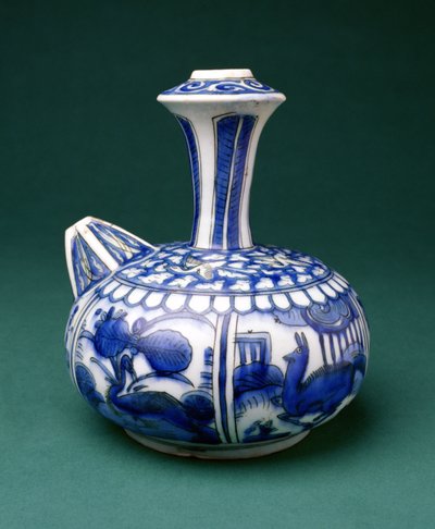 Safavid Blue and White Kendi, 1600-50 (ceramika malowana podszkliwnie) autorstwa Persian School