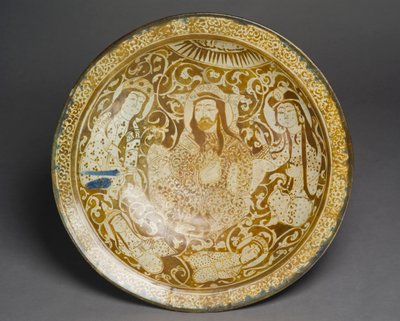 Naczynie z pasty kamiennej zdobione złotym połyskiem, Kaszan, Iran, początek XIII w. (ceramika) autorstwa Persian School