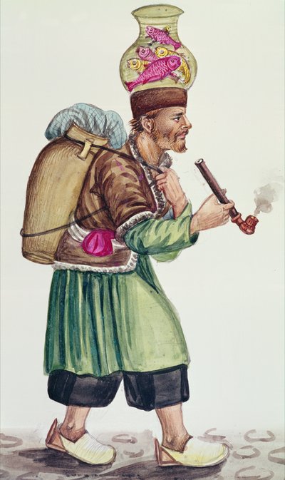 Sprzedawca ryb (wc na papierze) autorstwa Persian School