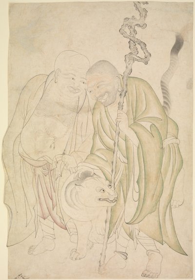 Dwa Lohany, ok. 1480 (Atrament i przezroczysta akwarela na papierze) autorstwa Persian School