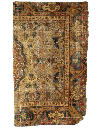Niezwykły mały fragment dywanu medalionowego Tabriz, północno-zachodnia Persja, pierwsza połowa XVI w. autorstwa Persian School