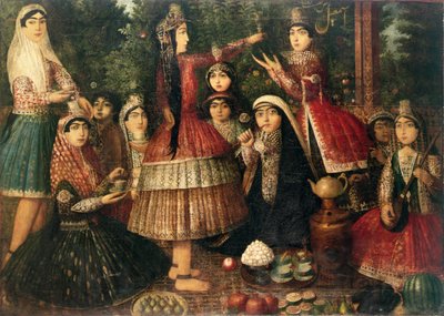 Kobiety i dzieci w ogrodzie, XIX w. autorstwa Persian School