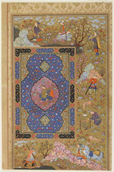 Młoda kobieta, ok. 1590-1610 (tusz, nieprzezroczysta akwarela i złoto na papierze) autorstwa Persian School