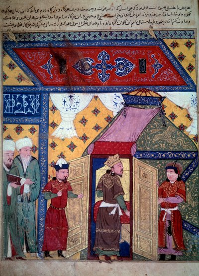 władca Ghazan (Ghazan Khan lub Ghazan Mahmud, syn Arghouna i ilchan z Persji autorstwa Persian School