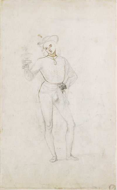 Studium do postaci w adoracji Trzech Króli, c1470-1520 autorstwa Perugino