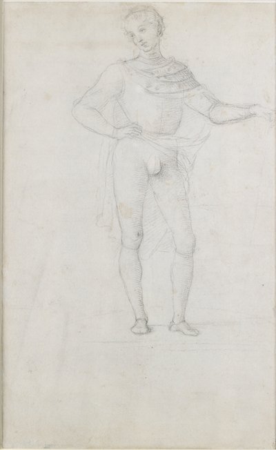 Studium do postaci w adoracji Trzech Króli, c1470-1520 autorstwa Perugino