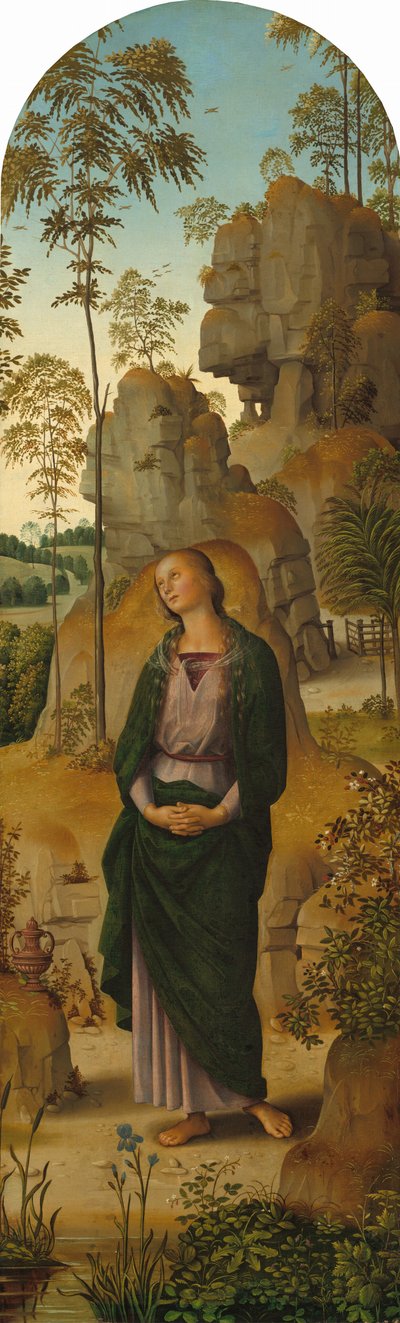 Ukrzyżowanie z Dziewicą, Św. Janem, Św. Hieronima i Św. 14821485 autorstwa Perugino