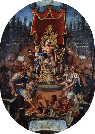 Amerykańscy pielęgniarze hiszpańscy szlachetni chłopcy, ok. 1770 r. autorstwa Peruvian School