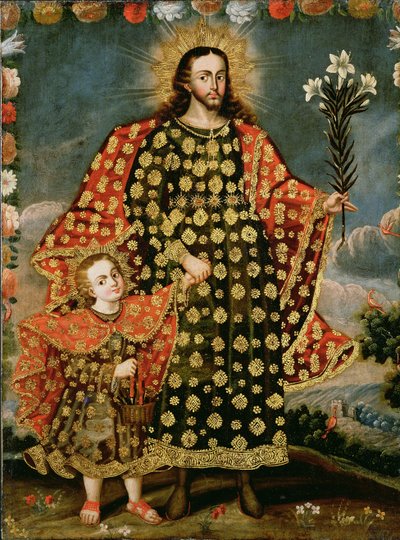 Św. Józef i Dzieciątko Jezus, koniec XVII - początek XVIII w. autorstwa Peruvian School