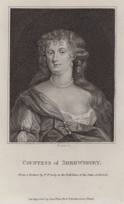 Anna Maria Talbot, hrabina Shrewsbury (grafika) autorstwa Peter (after) Lely