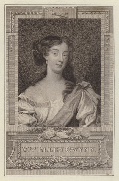 Nell Gwyn, kochanka króla Karola II (grafika) autorstwa Peter (after) Lely