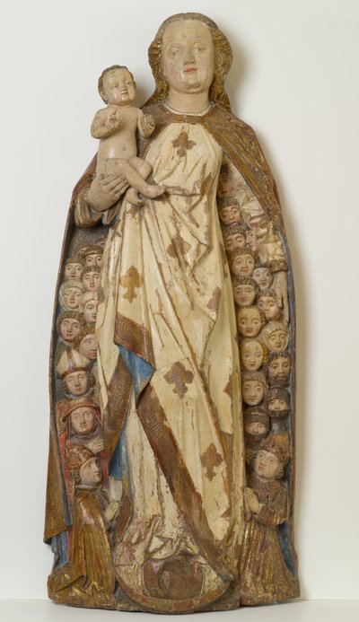 Madonna z Dzieciątkiem schronienie się suplikantami pod jej płaszczem, ok. 1471 (drewno lipowe, polichromia, złoto i srebro płatkowe) autorstwa Peter (attr.to) Koellin
