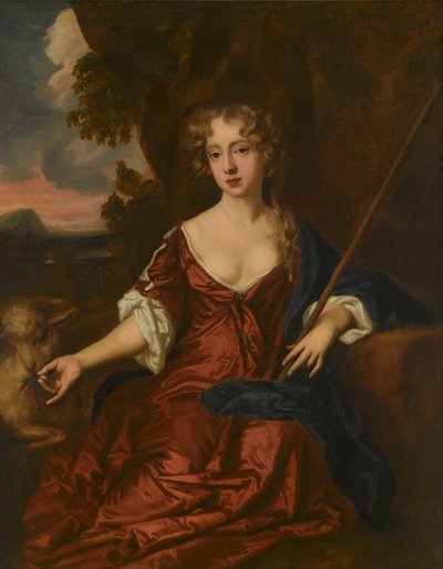 Portret damy, podobno Nell Gwynne jako pasterka (olej na płótnie) autorstwa Peter (circle of) Lely