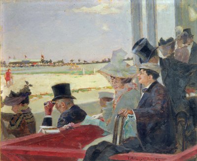 Wyścigi konne, 1902 (olej na drewnie) autorstwa Peter Alexandrovich Nilus