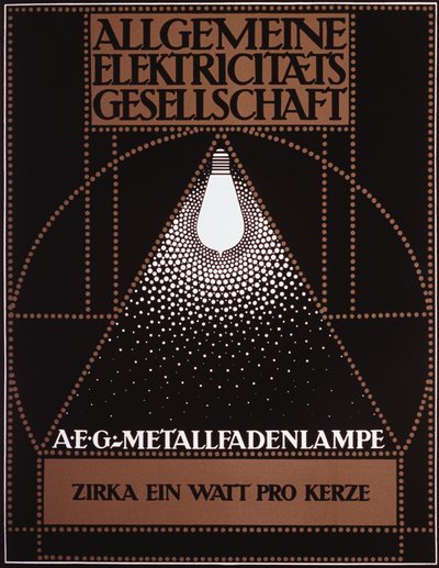 Plakat reklamowy dla General Electric Company [AEG] 1910 autorstwa Peter Behrens