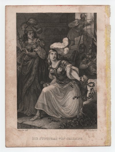 Dziewica Orleańska, ok. 1840 r. (rycina) autorstwa Peter Carl Geissler