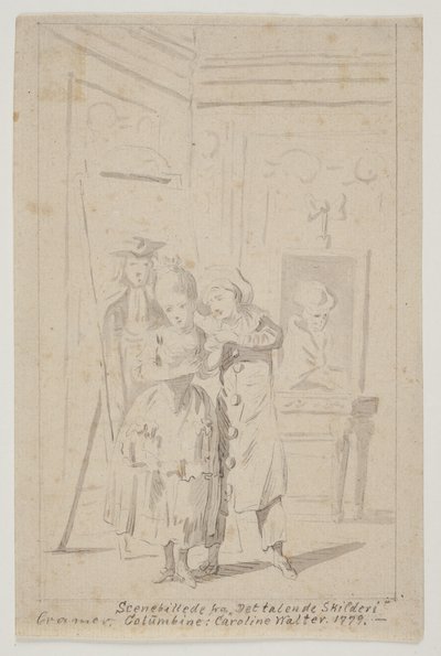 Pierrot i Colombine w „Gadającym obrazie” autorstwa Peter Cramer