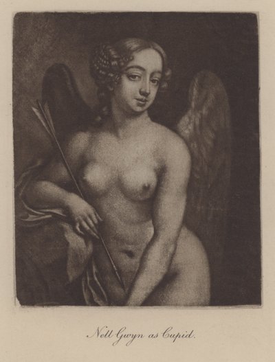 Nell Gwyn jako Kupidyn (mezzotinta) autorstwa Peter Cross